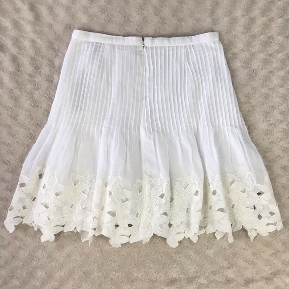 J. Crew Eyelet Floral Skirt Size 000 White Pleats - Picture 5 of 7